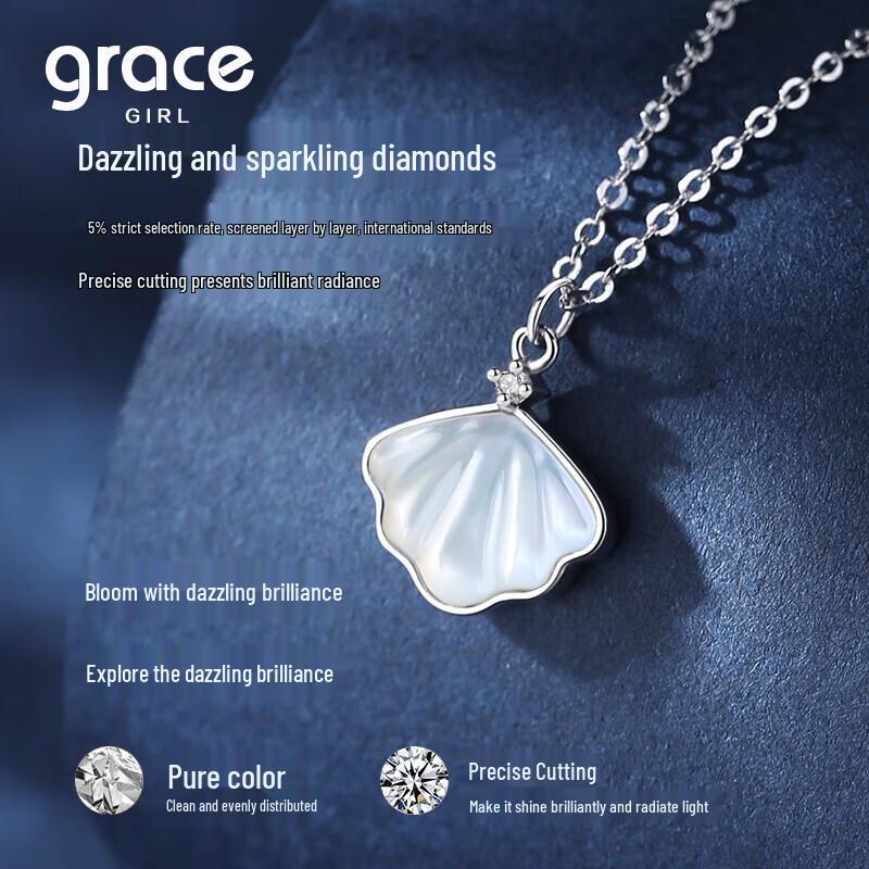 Grace Girl 'One Lifetime' Elegant Shell Necklace