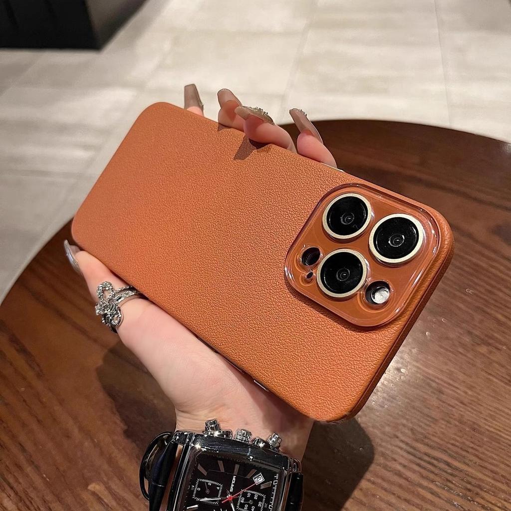 Cuir Motif Litchi Convient pour Coque de Téléphone Portable Apple 15 Promax Nouvelle IPhone 14 Mat Tout Inclus 15 Coque de Protection