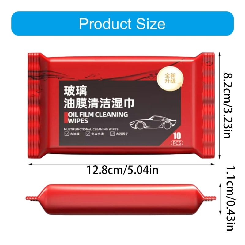 Vehicle Glass Oil Film Lifter Wipes Easy Cleaning Travel Friendly Designs Glass Oil Film Remover Auto Glass Clean Wipes