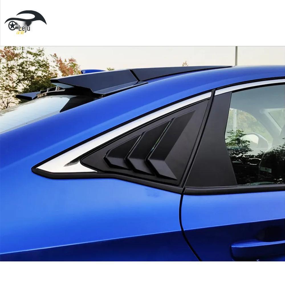 Glossy Black Rear Triangle Louvers for 2022 Honda 11th Gen Civic (Sport Version)