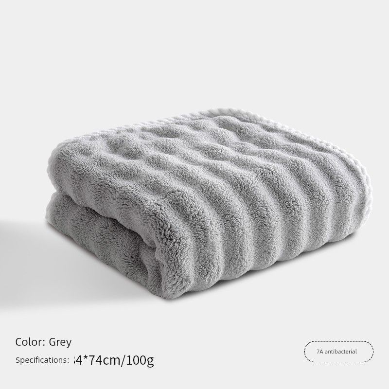 

Towel 7A Antibacterial 2025 New Arrival For Home than Pure Cotton Absorbent Soft Quick-Drying Adult Washing Face Bath No Lint Gray [Bubble Velvet 7A Antibacterial]