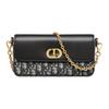 30 Montaigne Jacquard With Calfskin Shoulder Bag, Crossbody Bag Mini Women's Blue & Black S2350UNKO-M928