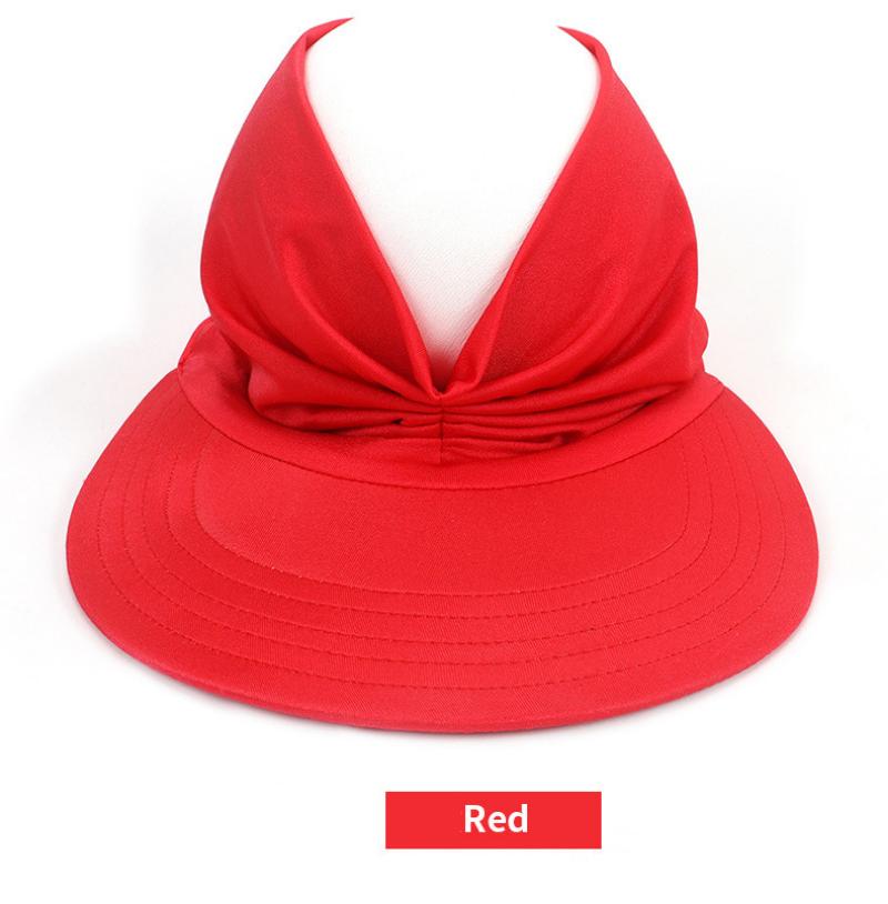 Damen Sommerhut Sonnenschirm Strand Freizeit Pferdeschwanz Kappe Hallow Top Outdoor Hut