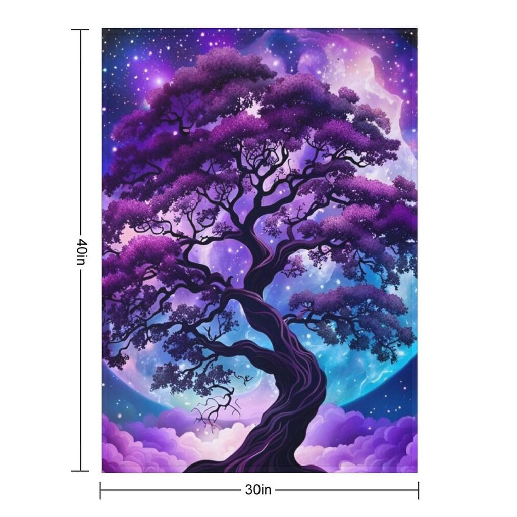 Tree of Life Throw Blanket Sofa Quilt Flannel Bed Camping Blankets