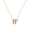 Women 18K Gold Plated Square Oval Heart Green Crystal Cubic Zirconia Dainty Choker Necklace New Fashion Gold Necklaces for Lady