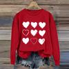 Damen Casual Fashion Valentinstag Print Langarm O-Ausschnitt Sweatshirts Pullover Top