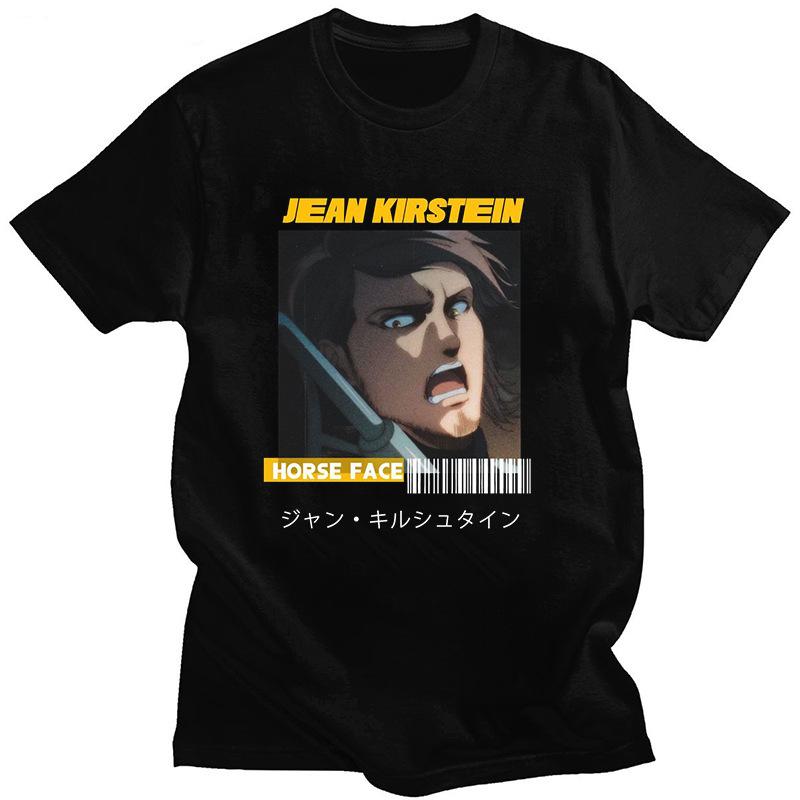 Japanese Anime Attack On Titan Men's T-shirt, Fashionable Short-sleeved Pure Cotton Personalized T-shirt for Men
