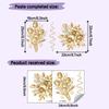 2 Sheets Bathroom Wall Background Decal Gold Flower Pearl Waterproof Toilt Sticker Home Decoration Self-adhesive Posters