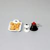 Moin Moin Miniature Scale Afternoon Cafe Time Coffee Plates and Food 1/6 11-Piece Set Bread, Cup, Snacks, Sweets, Pretzels, Donuts, Realistic,