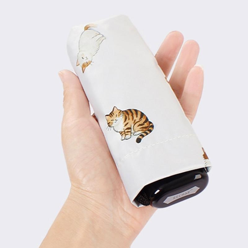 Cartoon Umbrella Adorable Kitten Print For Outdoor Travel And Daily Use Cartoon Kitten Print