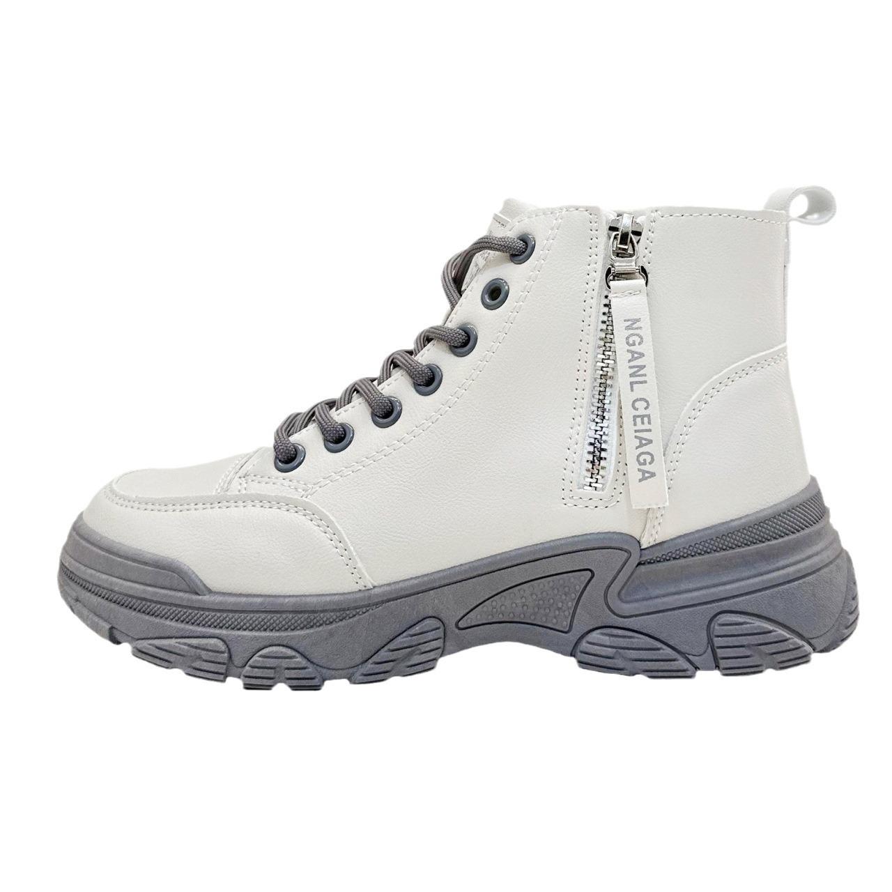 2024 Осень Зима Новые Ботильоны В Британском Стиле Круглые Ботинки На Толстой Подошве — фото 5