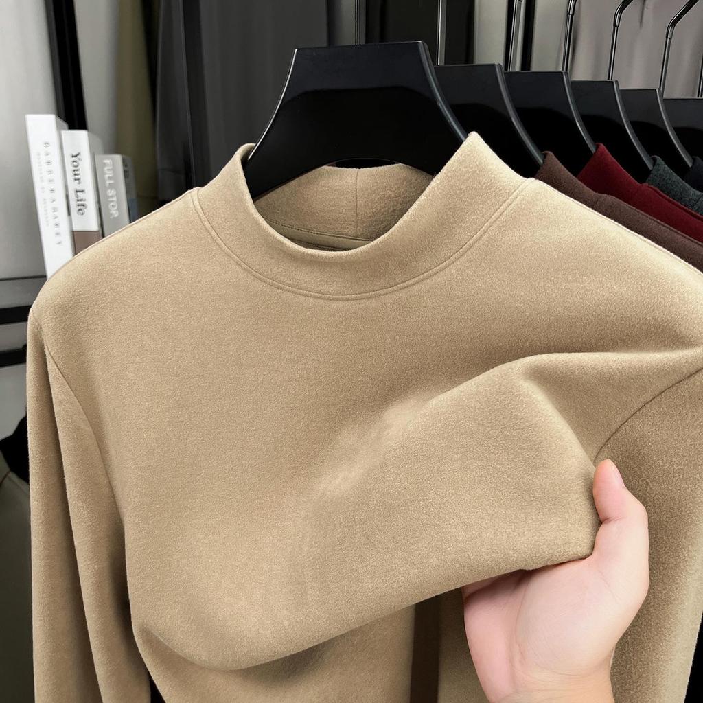 Men's Antibacterial Mulberry Silk & Wool Half-High Neck Sweatshirt