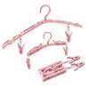 Portable Folding Travel Hangers Space Saving Multi-Functional Non-Slip Plastic Clothes Rack With Clips Storage Organizer