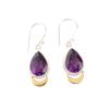 Amethyst Gemstone 925 Sterling Silver Jewelry Handmade Partywear Earrings 1.5" EE-162-4