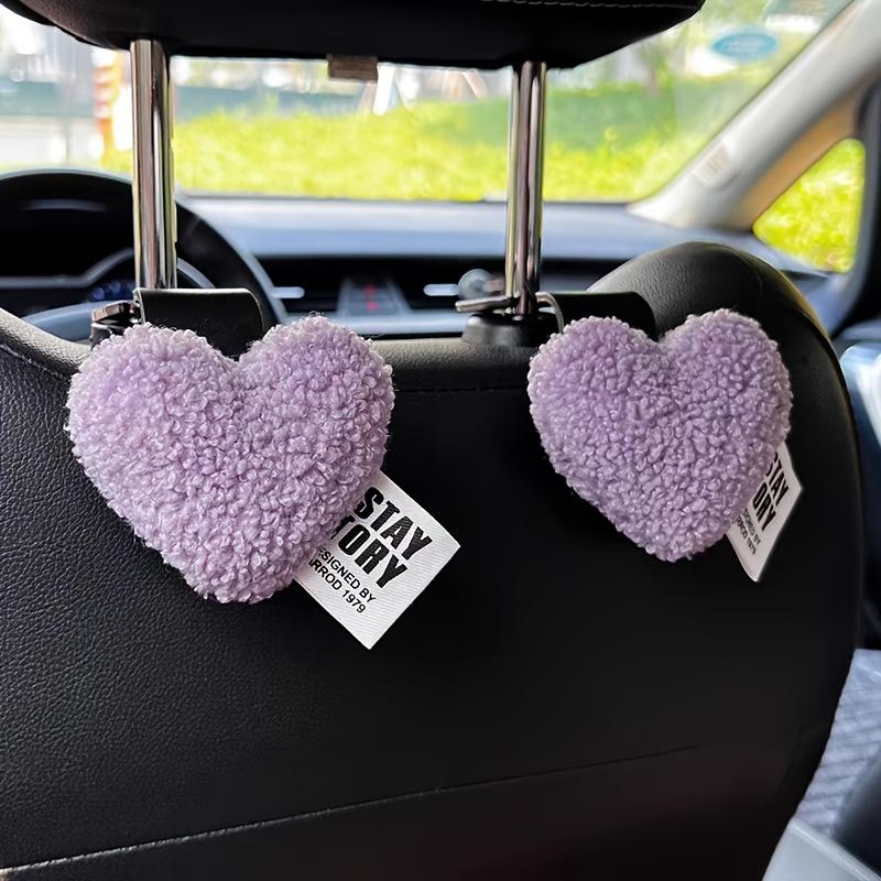 

2pcs Cute Love Retro Car Seat Back Hooks Storage Hook Headrest Organizer Rack Grocery Bag Handbag DecorationInterior Accessories