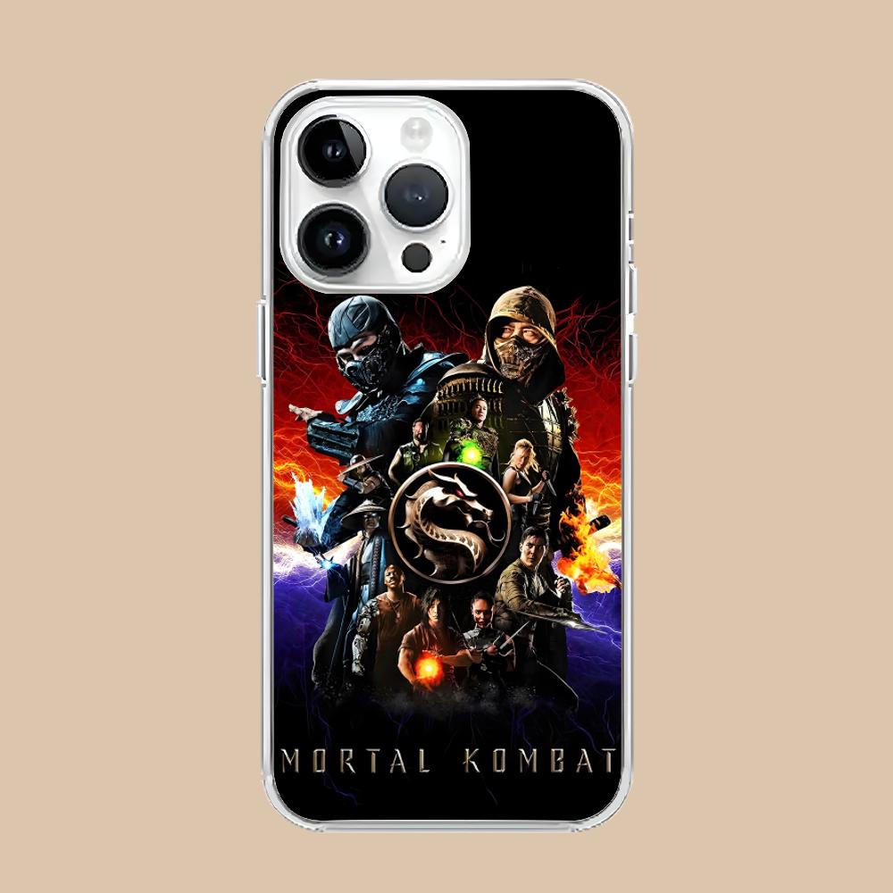 Mortal Kombat Phone Case for iPhone 16 15 14 13 12 11 X XR XS Pro Max Plus Mini Clear Transparent Cellphones Smartphone Cover