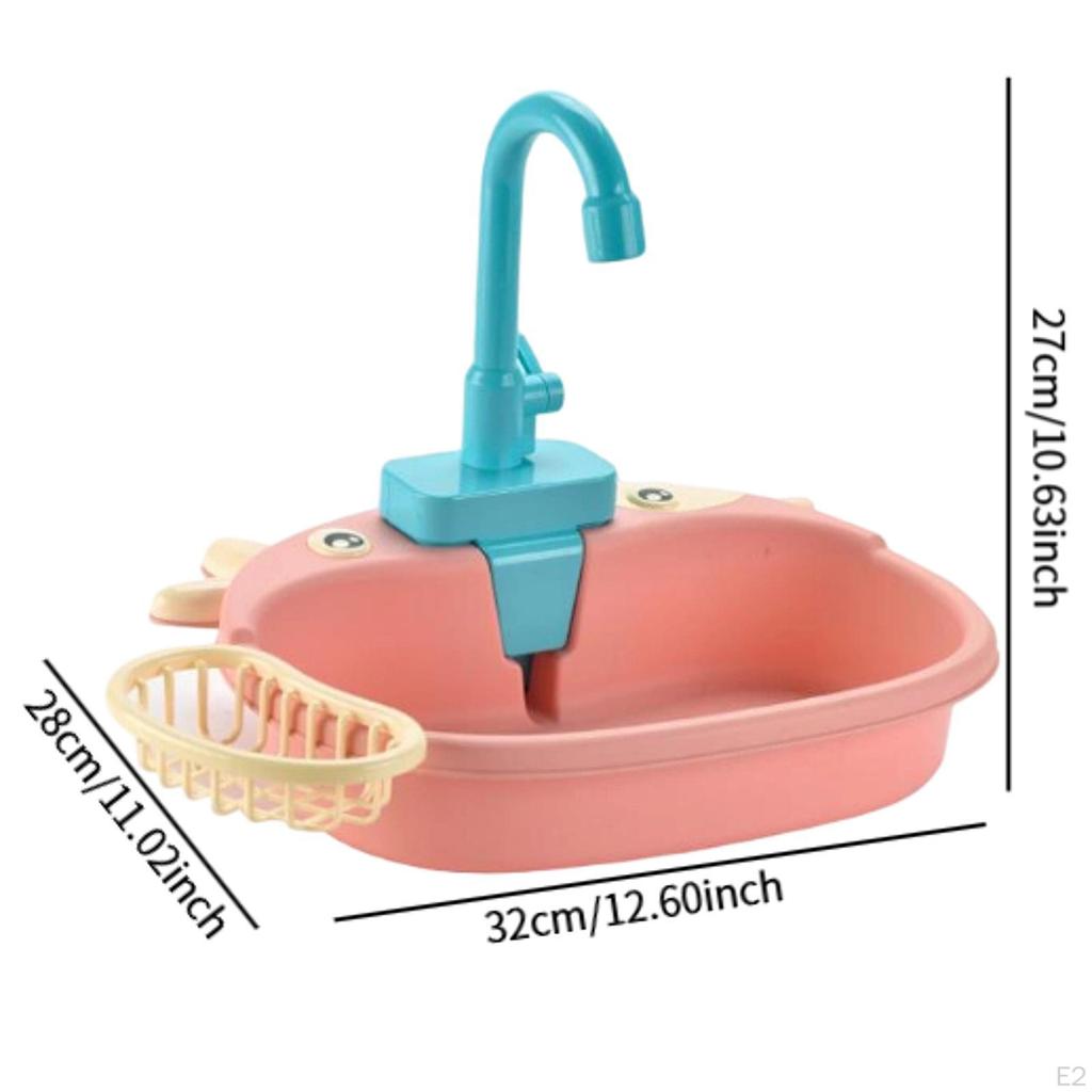 Children's Role Play Kitchen Sink Toys Set with Water Cycle System