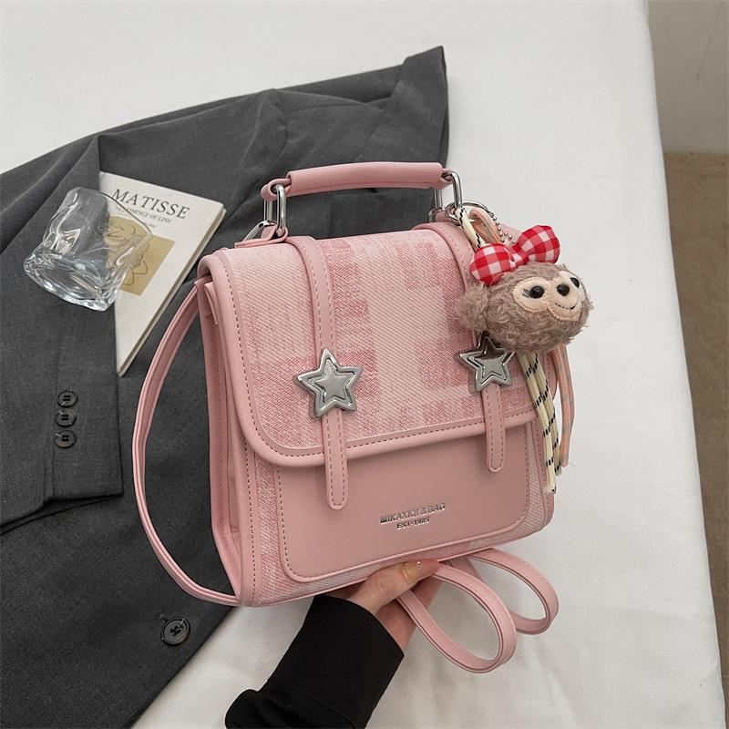 Schoolbag niche casual beautiful backpack women's 1011 spring new retro small backpack personalized shoulder bag messenger bag
