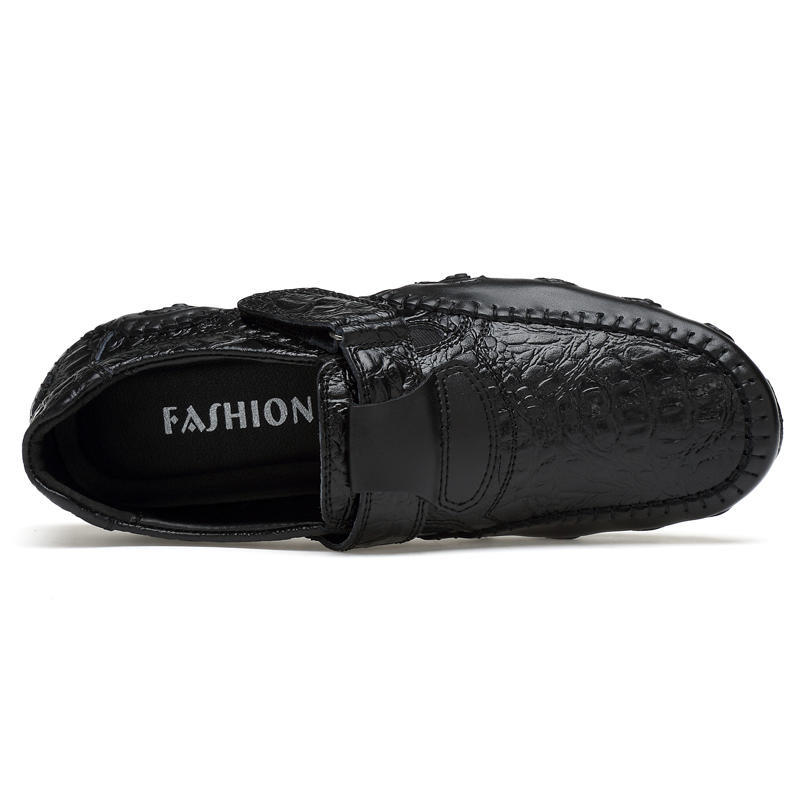New Crocodile Leather Men Loafers Breathable Large Size Driving Shoes Casual 38-47