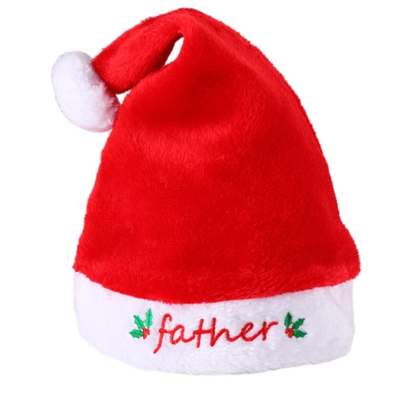 Soft Plush Christmas Hats Classical Father Christmas Hats For Holiday Party Celebration and Family Gathering Dressingup 1 красный