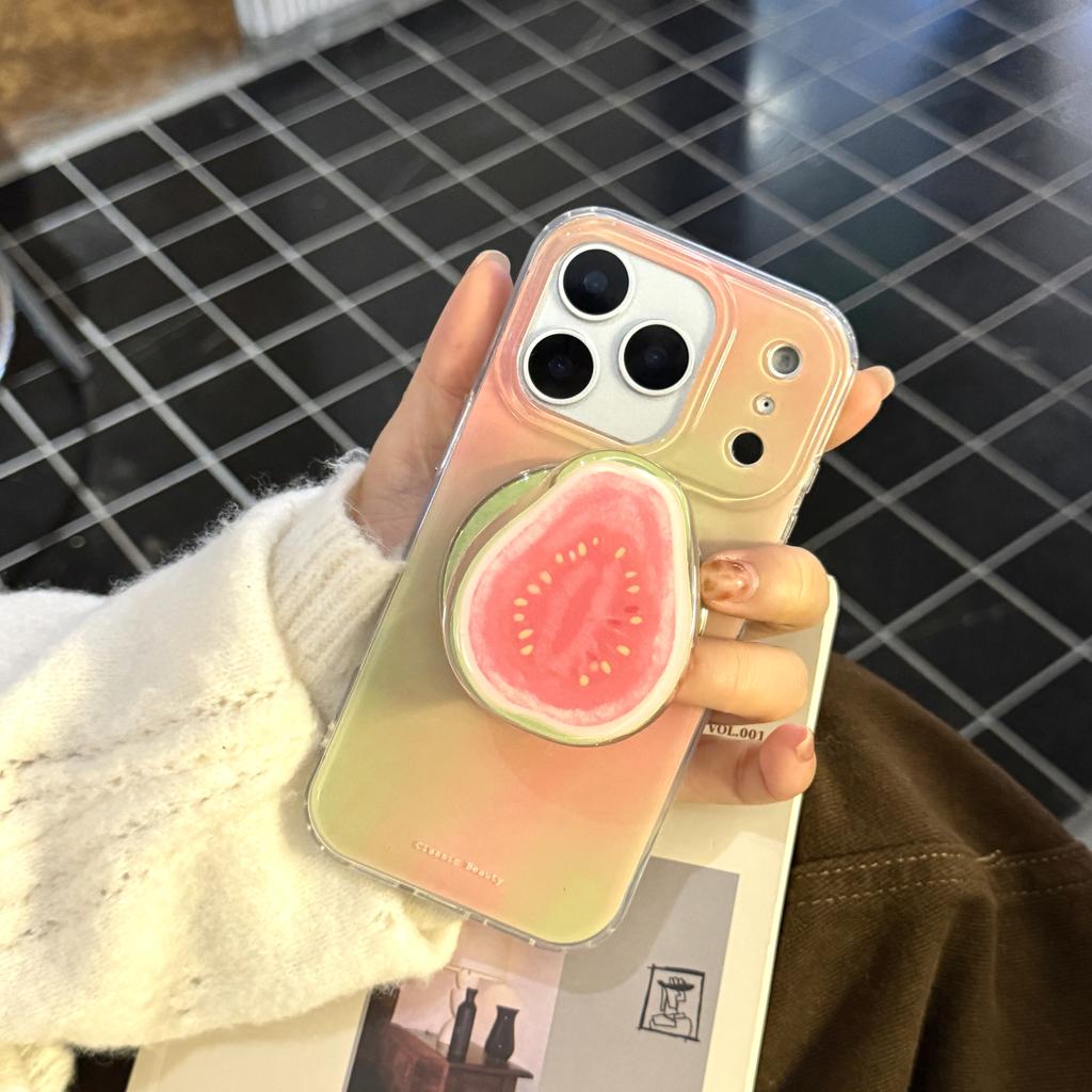 Fruit Guava 3D Cute Magnetic Mobile Phone Case with Holder iPhone 17 Pro Max 16 15 14 13 Pro Max Cover