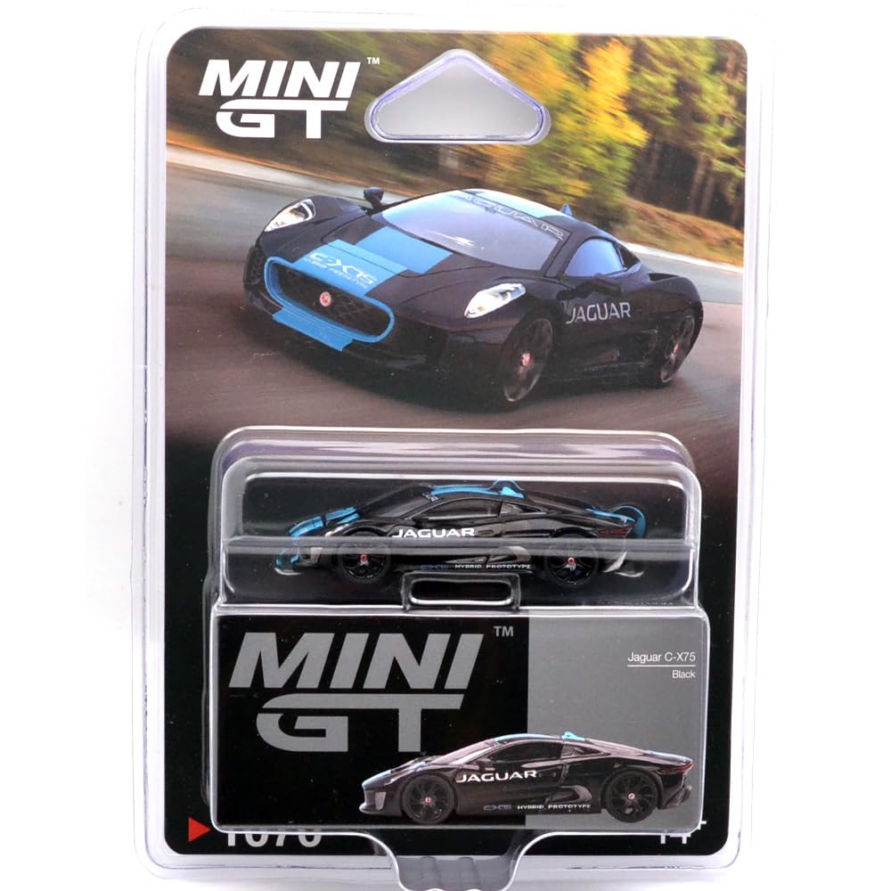 MINI GT 164 Scale JAGUAR C-X75 (BLACK) U.S. MiJo Toys Exclusive MGT01070-BL
