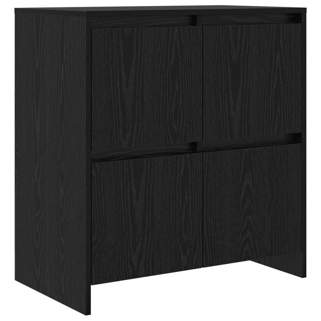 Sideboard 2 pcs Black Oak Effect 70 x 41 x 75 cm