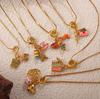 Retro Style Dripping Oil DIY Girl Fox Pendant Necklace Cute Versatile Heavy Industry Design Jewelry Woman