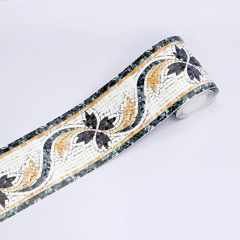 5M/roll 3D Self-Adhesive Wall Trim Line Skirting Border Room Decor Waist Line Household Waterproof Baseboard Wallpaper Sticker