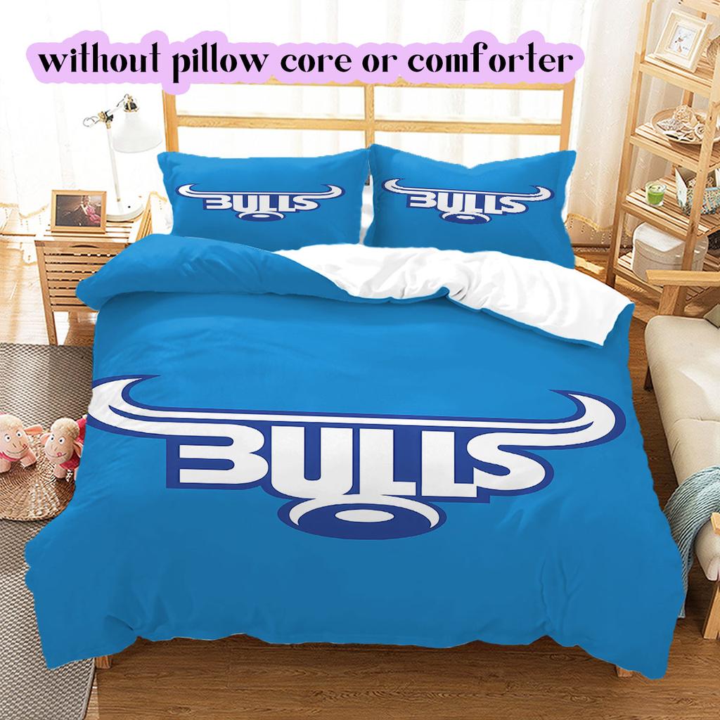 The Bulls rugby Pattern Bedding,Quilt Set Quilt Cover Pillowcase Home Birthday Gift (1*duvet cover+2*pillowcase,without core)
