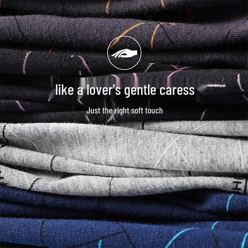 LangSha Men's Antibacterial Cotton Boxer Briefs 4-Pack