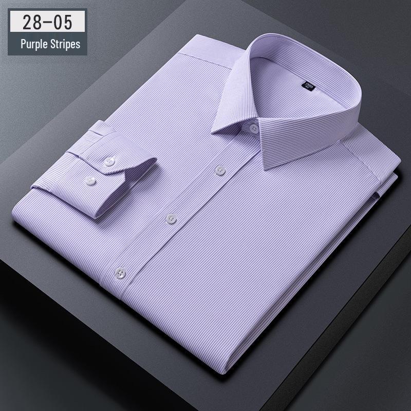 Men s Non-Iron Striped Shirt - Anti-Wrinkle, Short & Long Sleeve, Casual & Professional Wear Medium
