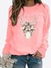 Autumn and Winter Women's Christmas Theme Printing Sweater Round Neck Long Sleeve Casual Sweatshirt Plus Size Top