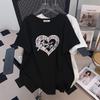 Women's Plus Size Loose Round Neck Short-Sleeve Mid-Length T-Shirt (200/300/350 Jin)