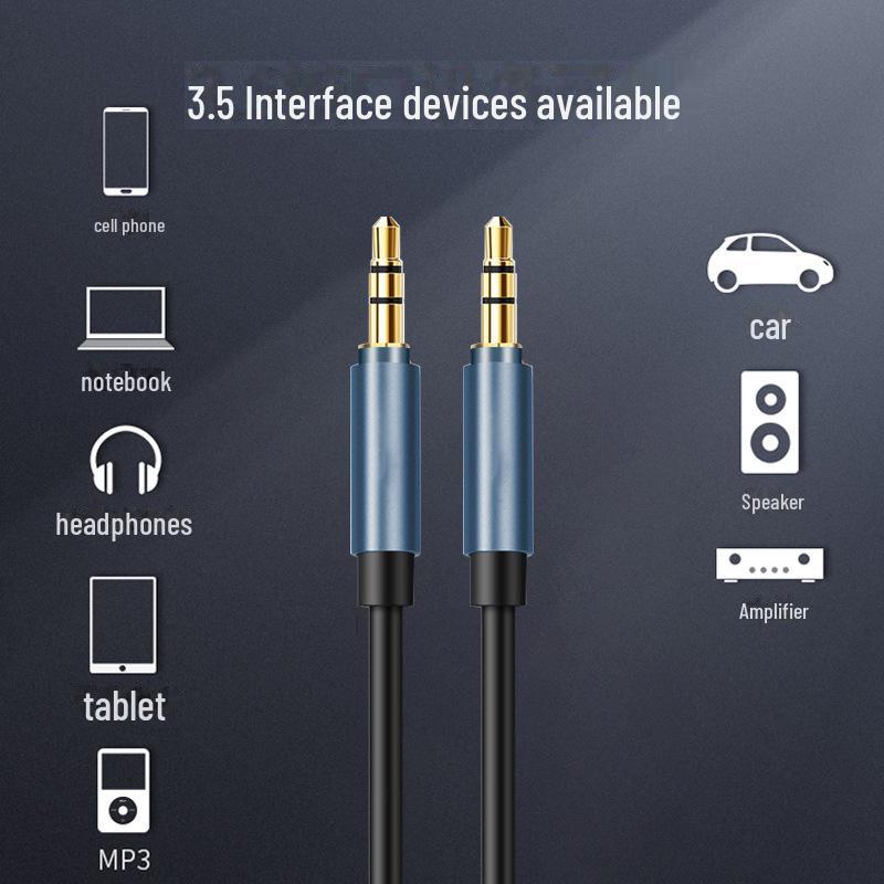 1m audio kabel TPE zinkové slitiny AUX, 3,5 mm samec-samec pro připojení do auta
