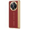 For Huawei Mate X6 Case PU Leather+PC Electroplating Phone Cover with Tempered Glass Screen Film