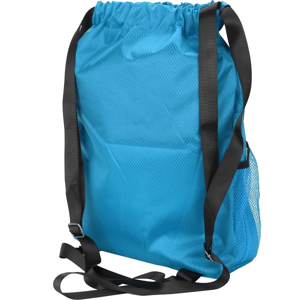 Polyester Fiber Drawstring Shoulder Thickened Travel Storage Bag Waterproof BackpackSky Blue