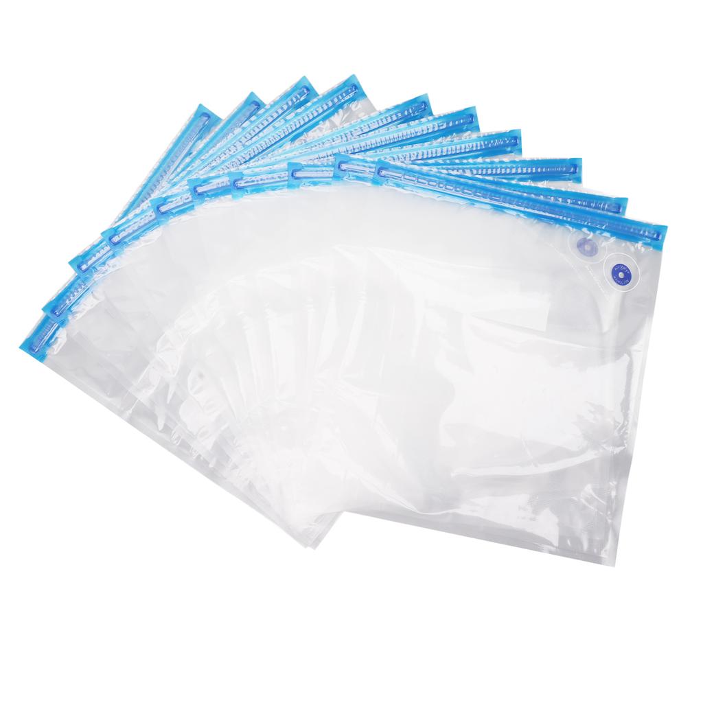 10Pcs Food Vacuum Bag Odorless Space Saving Vacuum Sler Bag with Pump for Home Supermarket