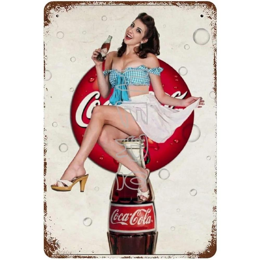 Retro Enjoy Cola Posters Retro Metal Tin Signs Vintage Posters for Game Room Bar Man Cave Cafe Garage Home Wall Decor Gift