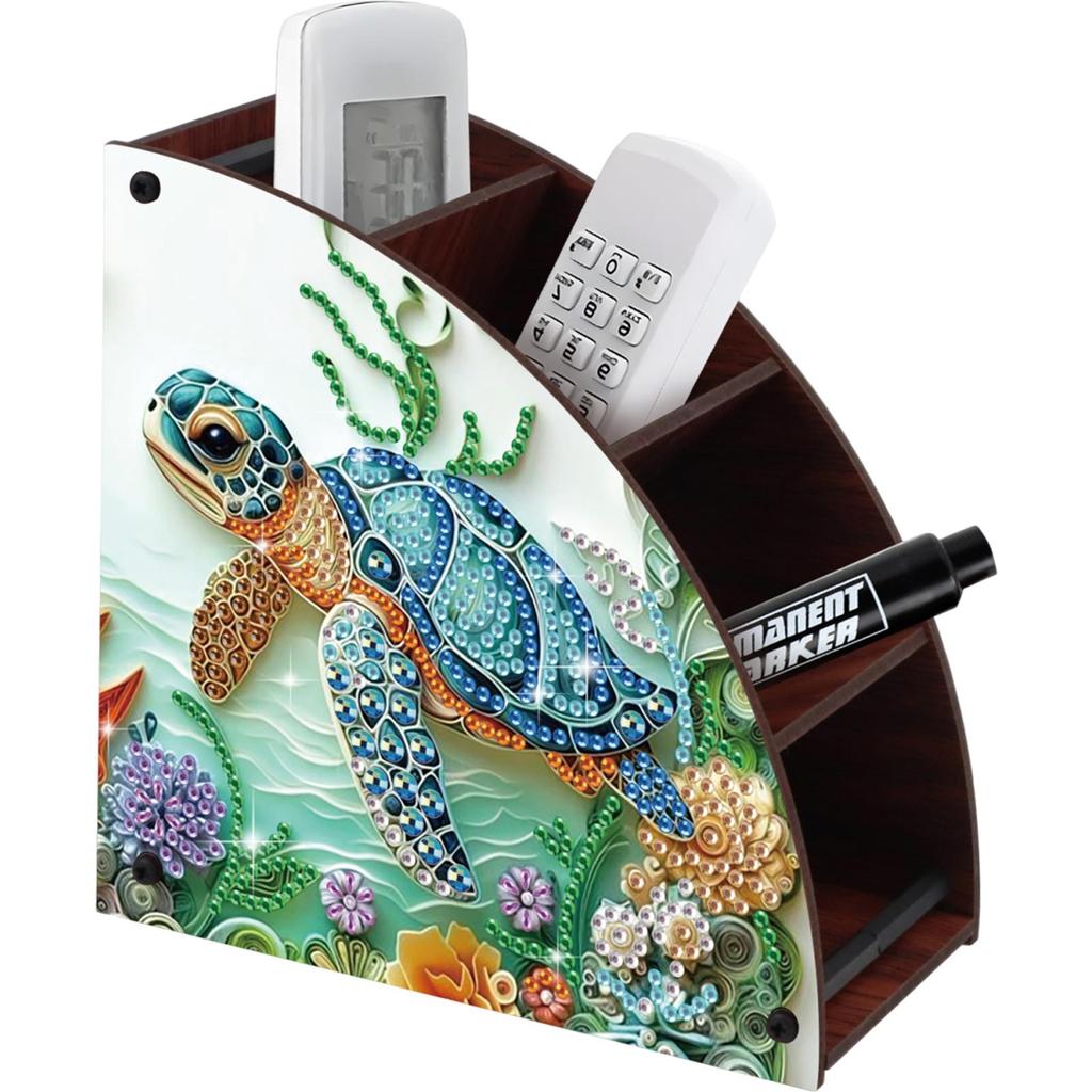 DIY Diamond Painting Kit Triangle Shaped Organizer Box Wooden Storage Box Home Dining Living Room Table Top Art Decoration