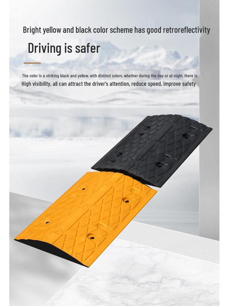 Outdoor Thickened Rubber Speed Bump for Garages and Gas Stations
