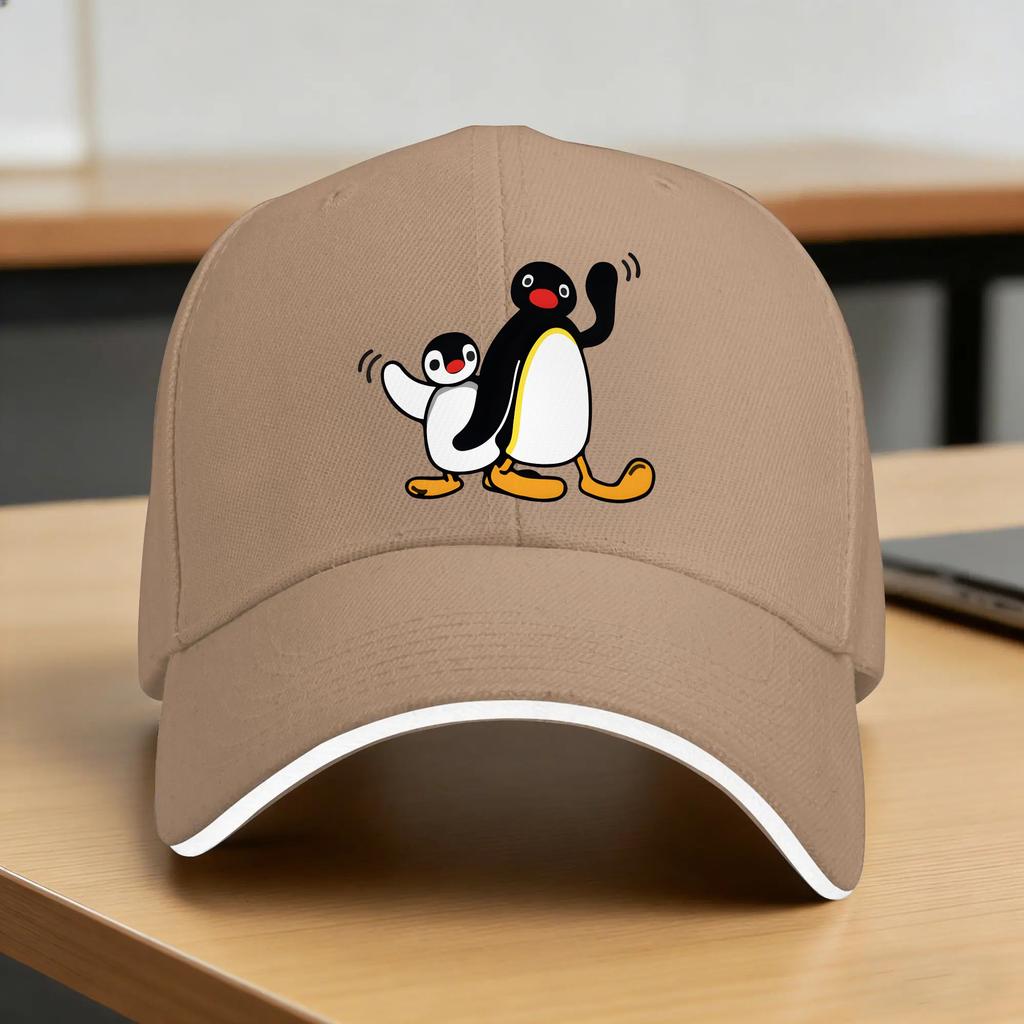 Cute Pingu and Pinga Sun Baseball Cap Spring FeUnisex Unisex Print Hip Hop Hats Sunscreen Vintage Outdoor Sports Snapback Cap