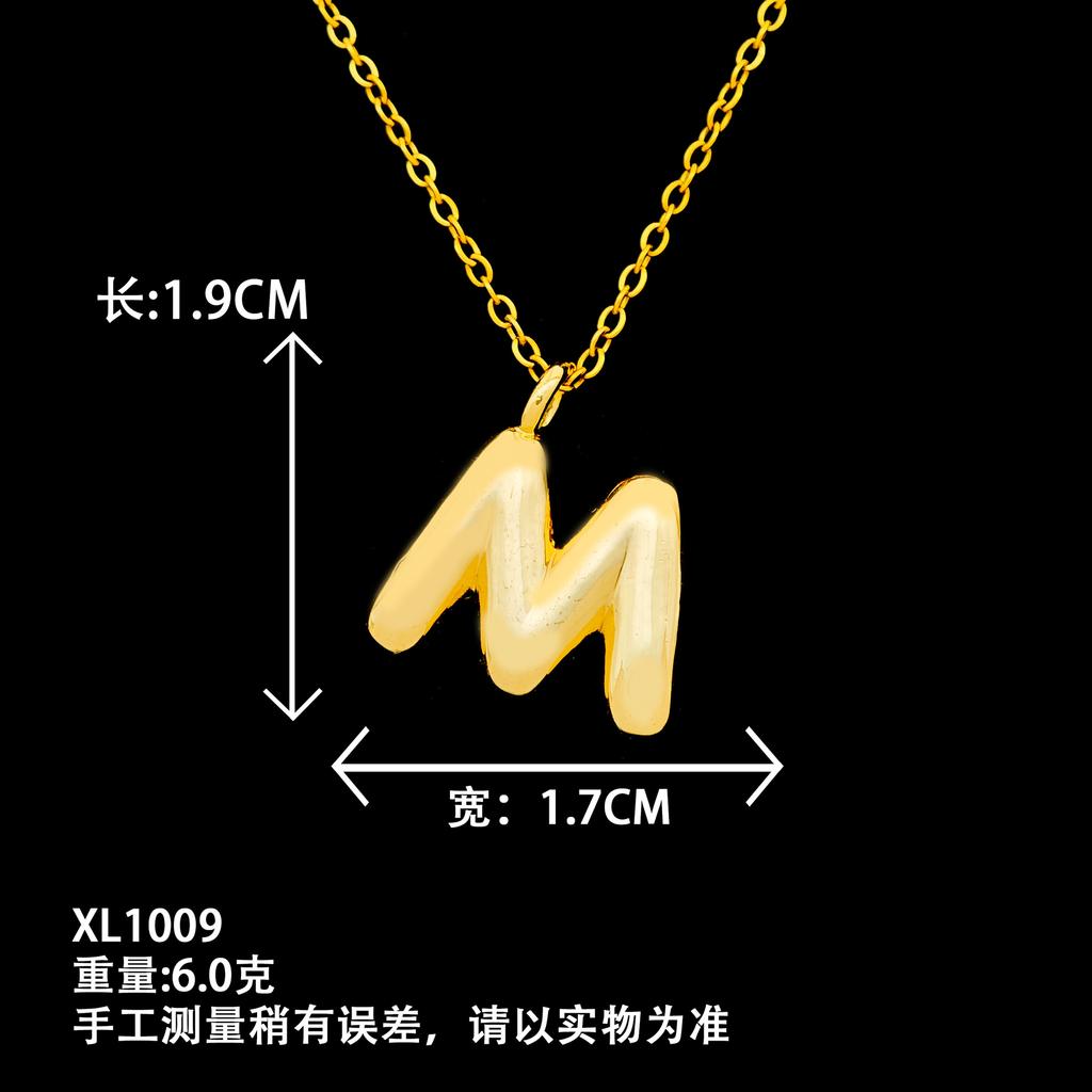 European and American popular glossy English letter necklace autumn and winter niche versatile high-end sense does not fade titanium steel necklace