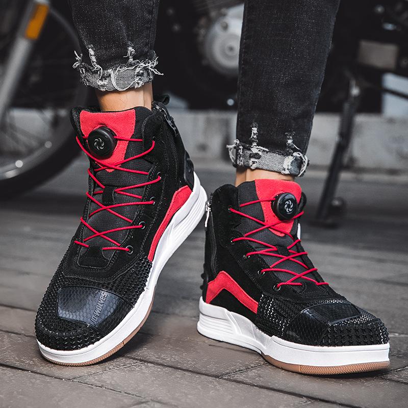 Oryginalne skórzane buty motocyklowe, buty motocyklowe do jazdy, męskie całoroczne buty motocyklowe terenowe, buty wyścigowe do kostki