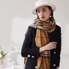 Women's Japanese Korean Faux Cashmere Plaid Scarf – Medium Length, Warm Autumn/Winter Shawl