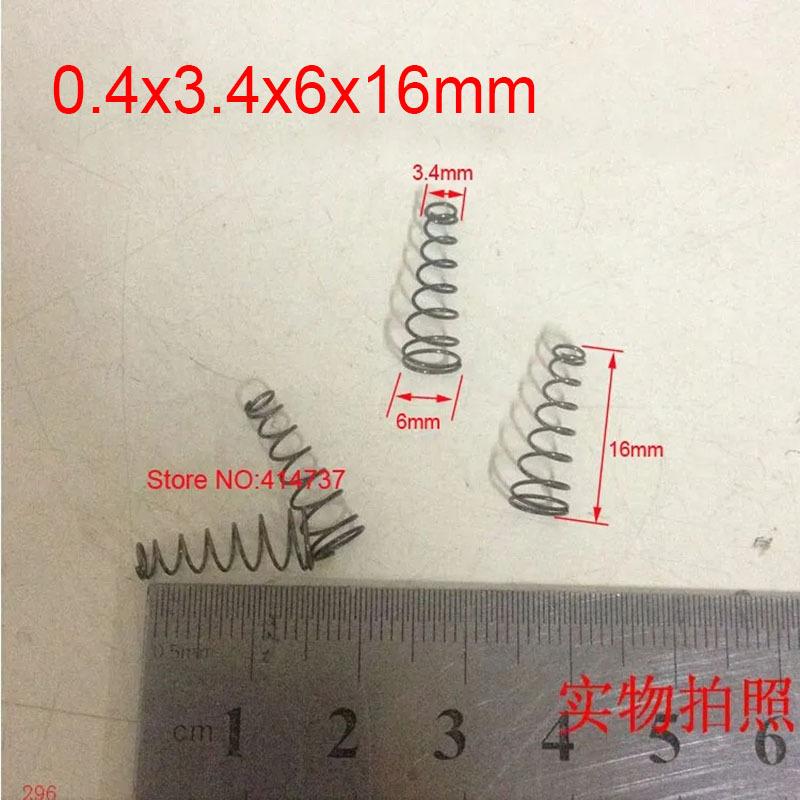 20pcs/lot  0.4/0.5mm Wire Steel conical coil spring compression spring  double conical spring 0.4x3.4x6x16mm