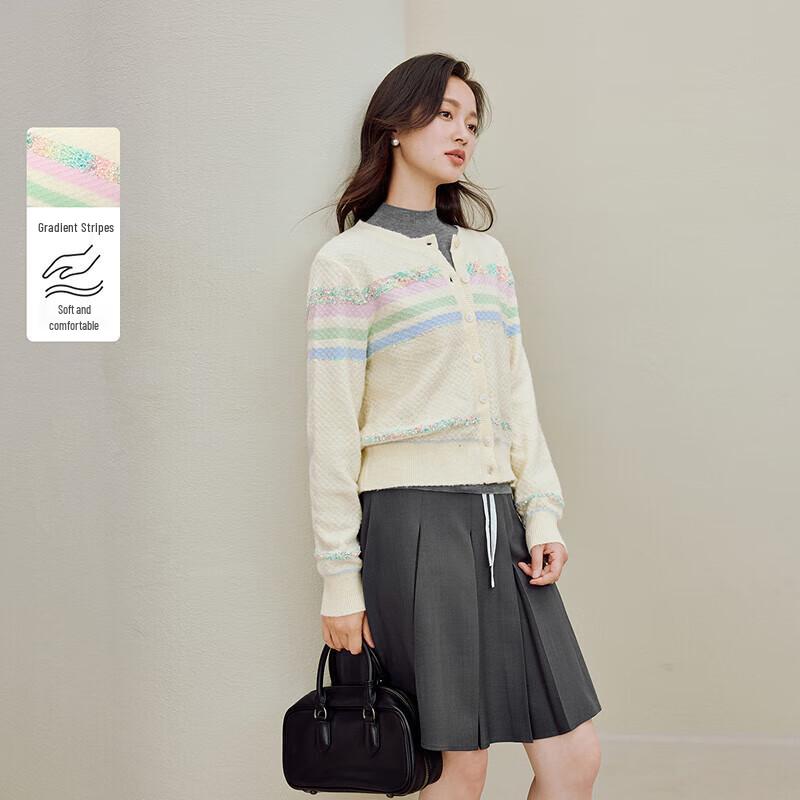 

Кардиган Inman Gentle Style в полоску с мерцающим трикотажем M