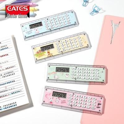 Ida Times Cute Mini Cartoon Ruler with High-Value Calculator for Elementary Students