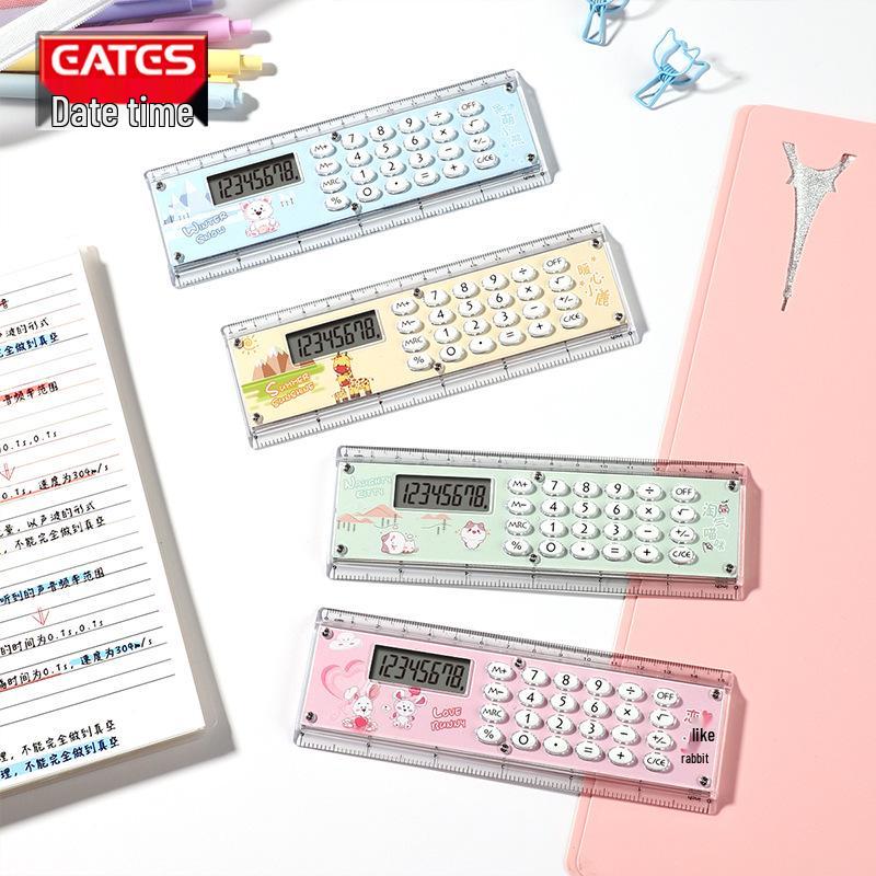 

Ida Times Милая мини-мультяшная линейка с высококачественным калькулятором для учеников начальной школы синий