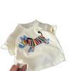 T-shirt Estiva Unisex Stile Coreano Ricamo 3D Cartone Animato - Top in Cotone a Maniche Corte Genitore-Figlio